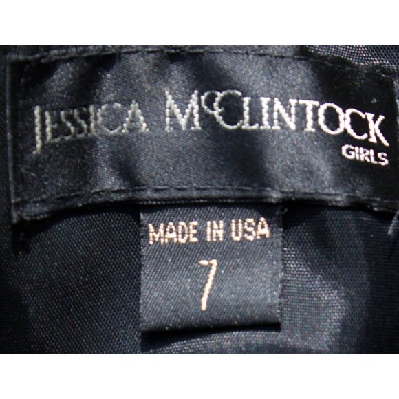 VTG Jessica McClintock Girls Red Dress Sz 7 Bow Rose Holiday Party Formal Xmas - Picture 8 of 10